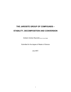 the jarosite group of compounds &ndash; stability, decomposition and