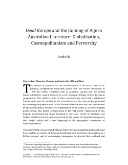 Dead Europe and the Coming of Age in Australian Literature