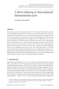 A Short History of International Humanitarian Law