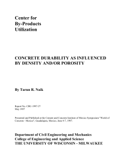 Concrete Durability as Influenced By Density and/or Porosity