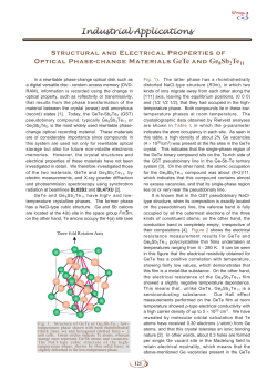 Structural and Electrical Properties of Optical Phase - SPring-8