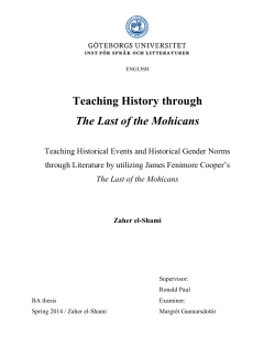 Teaching History through The Last of the Mohicans