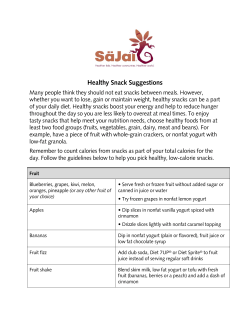 Healthy Snack Suggestions