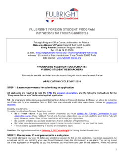 FULBRIGHT FOREIGN STUDENT PROGRAM