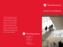 notice to witnesses - Northeastern University
