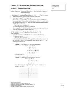 Chapter 2 Polynomial and Rational Functions