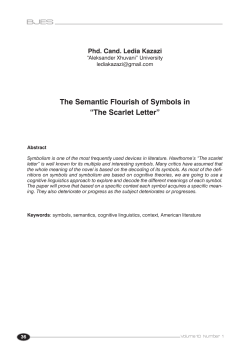 The Scarlet Letter - Beder University Journal of Educational Sciences