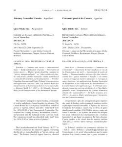 Procureur g&eacute;n&eacute;ral du Canada Appelant c. Igloo Vikski Inc