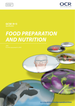 GCSE (9-1) Food Preparation and Nutrition Specification