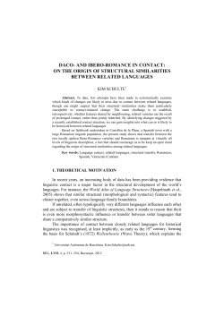 daco- and ibero-romance in contact: on the origin of structural
