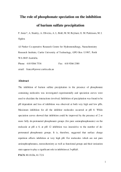 The role of phosphonate speciation on the inhibition of barium