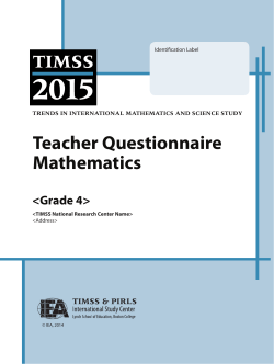 Teacher Questionnaire Mathematics