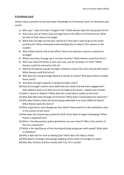 A Christmas Carol Answer these questions to test your basic