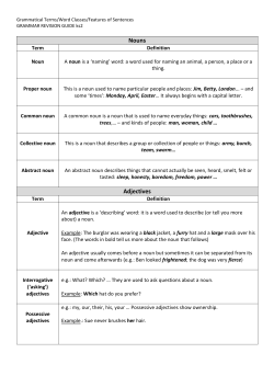 Nouns Adjectives - Great Leighs Primary School