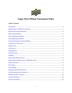 Upper Deck Official Tournament Policy