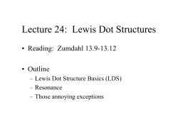 Lecture 24: Lewis Dot Structures