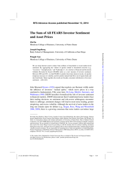 The Sum of All FEARS Investor Sentiment and Asset Prices