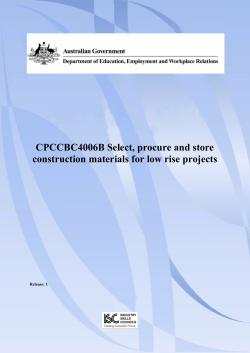 CPCCBC4006B Select, procure and store