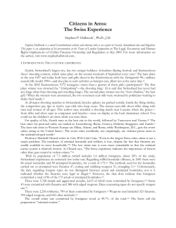 Citizens in Arms: The Swiss Experience