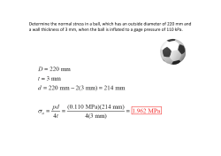 Determine the normal stress in a ball, which has an outside diameter