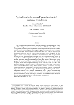Agricultural reforms and `growth miracles` : evidence from China