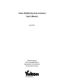 Yukon Wildlife Key Area Inventory User`s Manual
