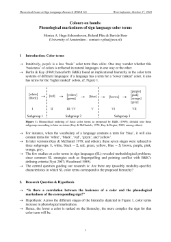 Colours on hands: Phonological markedness of