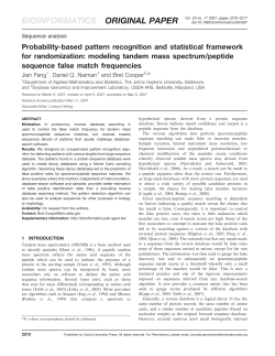 Probability-based pattern recognition and statistical framework for