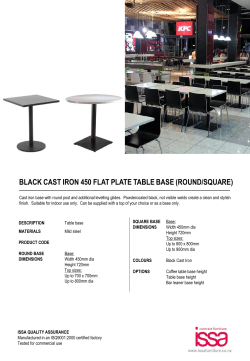 black cast iron 450 flat plate table base (round/square)