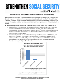 Means Testing Betrays the Universal Promise of Social Security