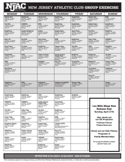 NEW JERSEY ATHLETIC CLUB GROUP EXERCISE