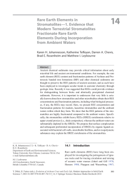Rare Earth Elements in Stromatolites—1