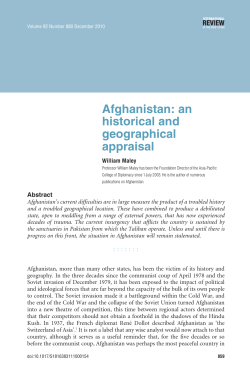 Afghanistan: an historical and geographical appraisal