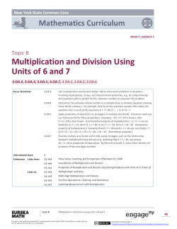 Multiplication and Division Using Units of 6 and 7