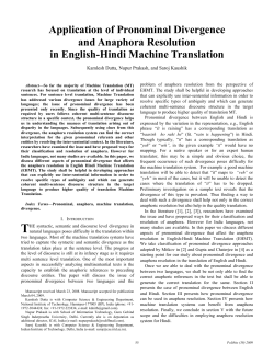 Application of Pronominal Divergence and Anaphora Resolution in