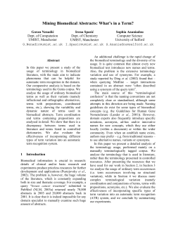 Mining Biomedical Abstracts: What`s in a Term?