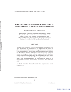 circadian phase and period responses to light stimuli in two