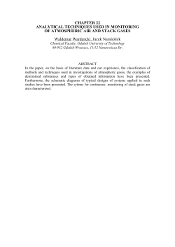 CHAPTER 22 ANALYTICAL TECHNIQUES USED IN MONITORING