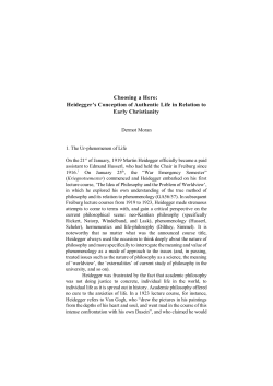 Choosing a Hero: Heidegger`s Conception of Authentic Life in