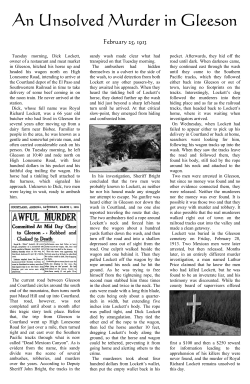 An Unsolved Murder in Gleeson