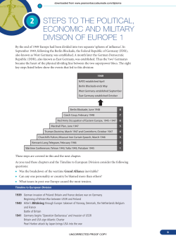 2 steps to the political, economic and military division of europe 1