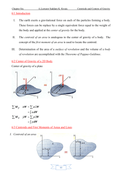 Ch.6 Centriods and Center of Gravity.