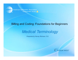 Medical Terminology - American Optometric Association