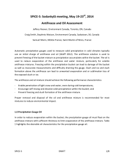 SPICE-5: Sodankyl&auml; meeting, May 19-23rd, 2014 Antifreeze