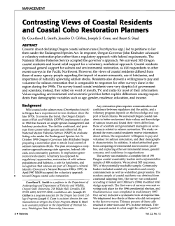 Contrasting Views of Coastal Residents and Coastal Coho
