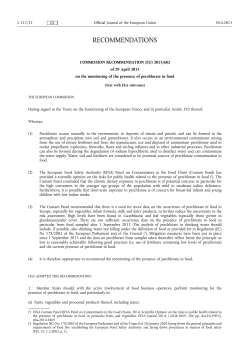 (EU) 2015/ 682 - The Food Safety Authority of Ireland