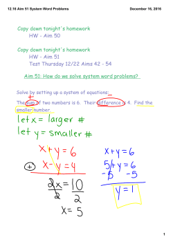 12.16 Aim 51 System Word Problems