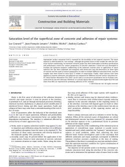 Saturation level of the superficial zone of concrete and adhesion of