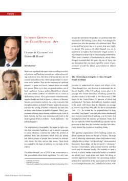 Interest Groups and the Glass-Steagall Act