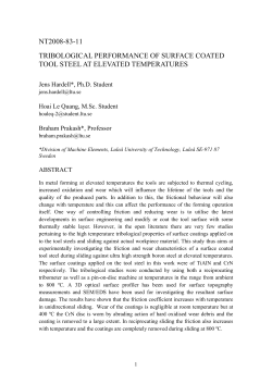 high temperature friction and wear behaviour of boron steel